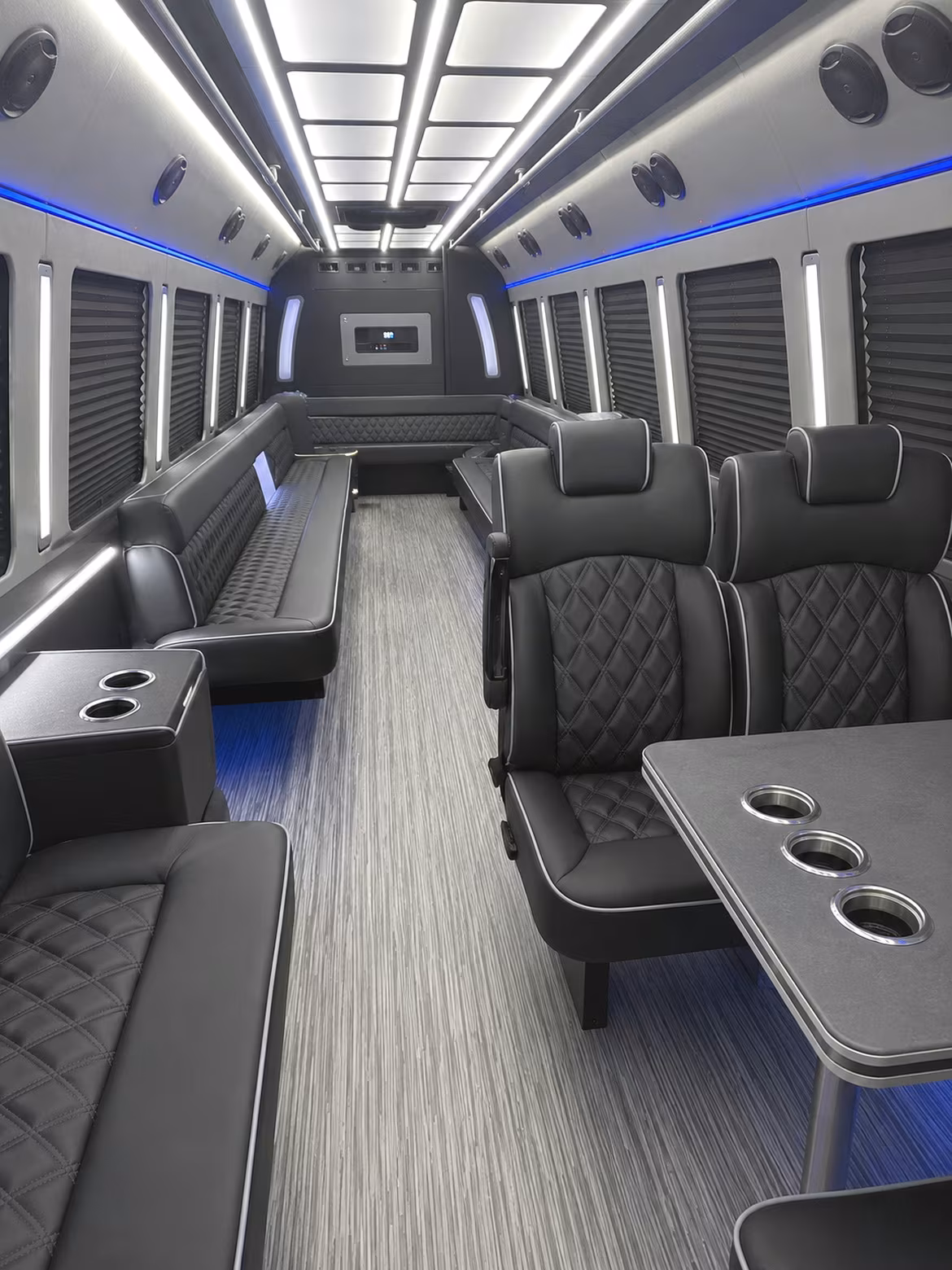 youngstown 25 passenger party bus inside